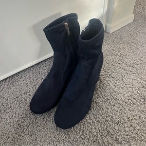 Navy blue sock boots